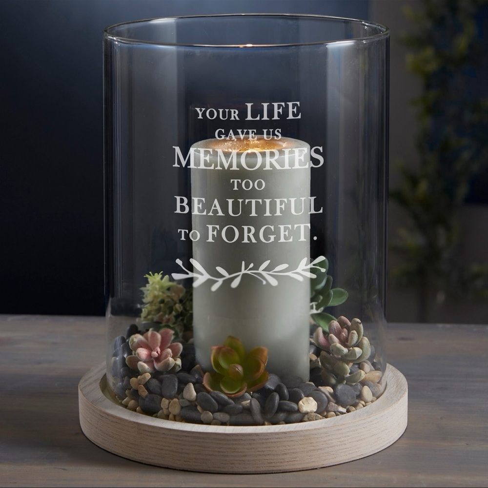 Elegant Glass Memorial Candle Holder